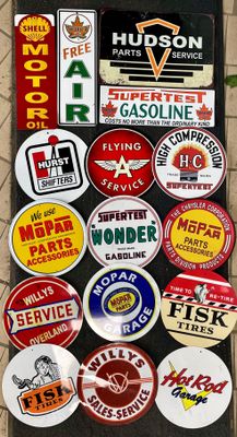 Faux-Vintage Automotive Signs (Set of 16)