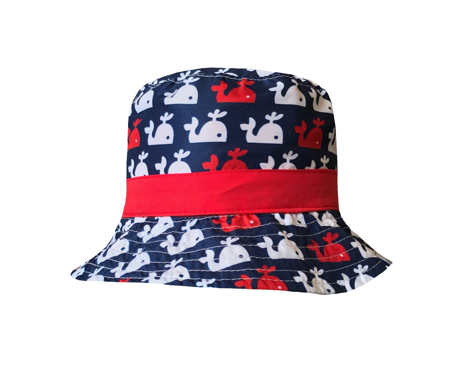 Wee Ones Reversible Bucket Hat - Red, White, & Blue Fish