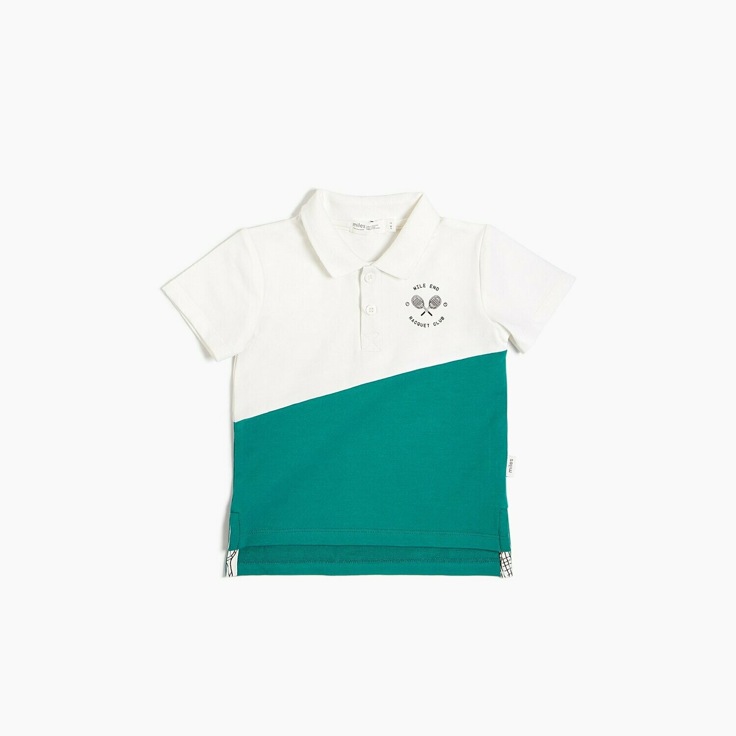 Miles 'Racquet Club' Polo - White and Green