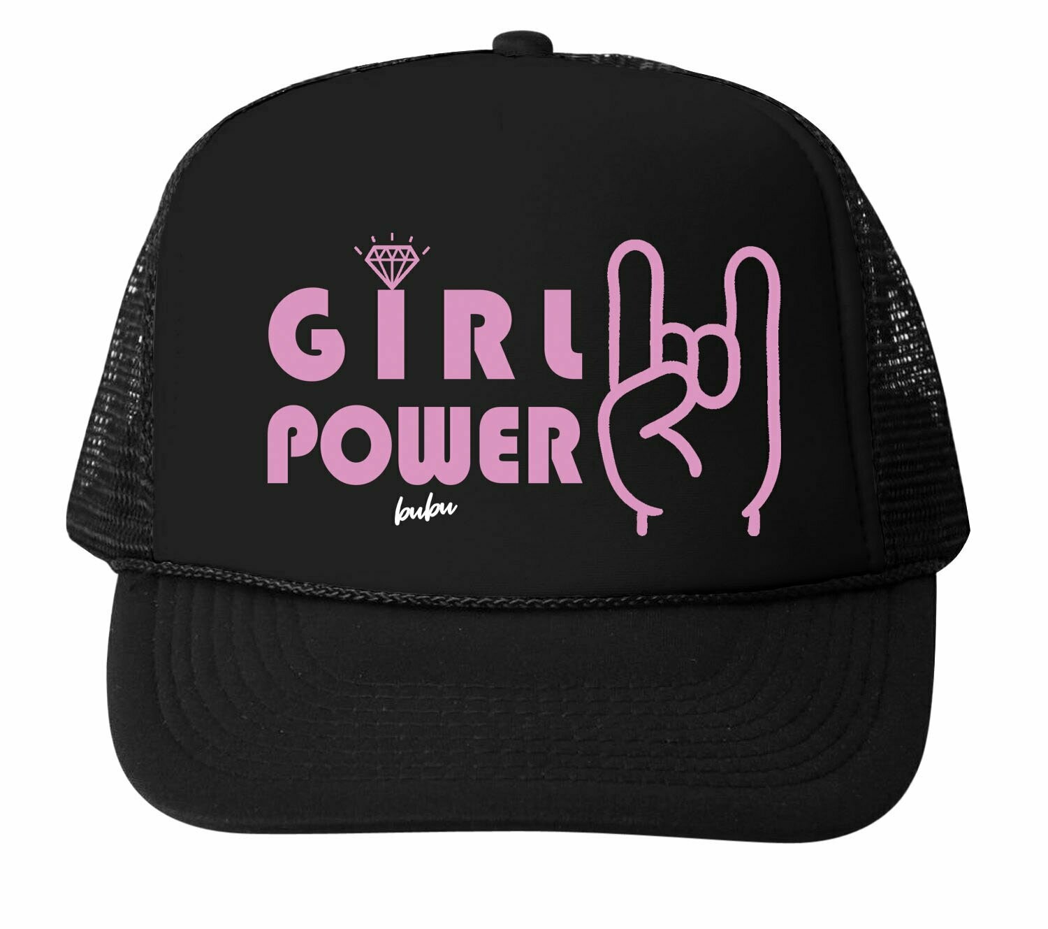 Bubu &quot;Girl Power&quot; Trucker Hat - Black