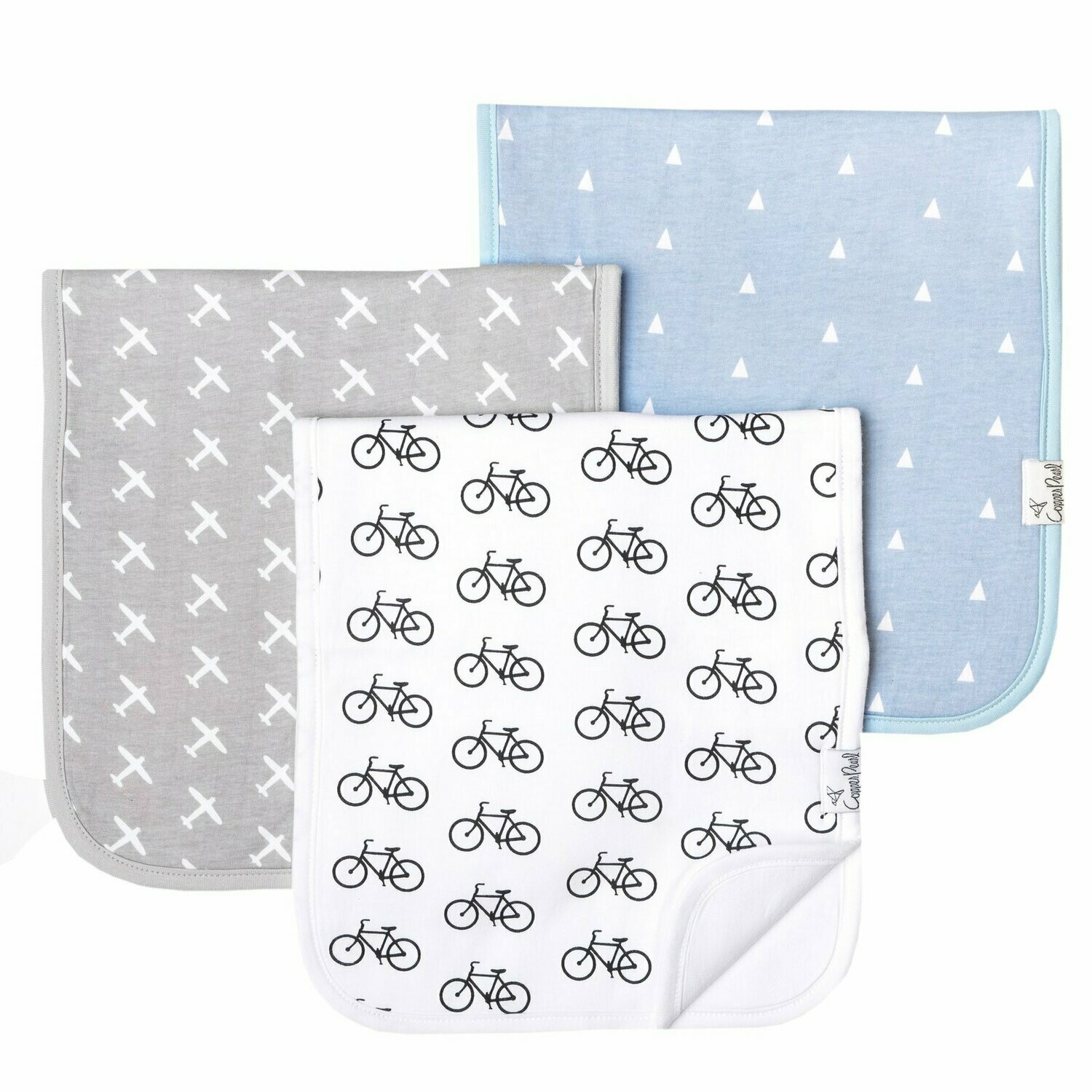 Copper Pearl Baby Burp Cloths 3 Pack - Cruise