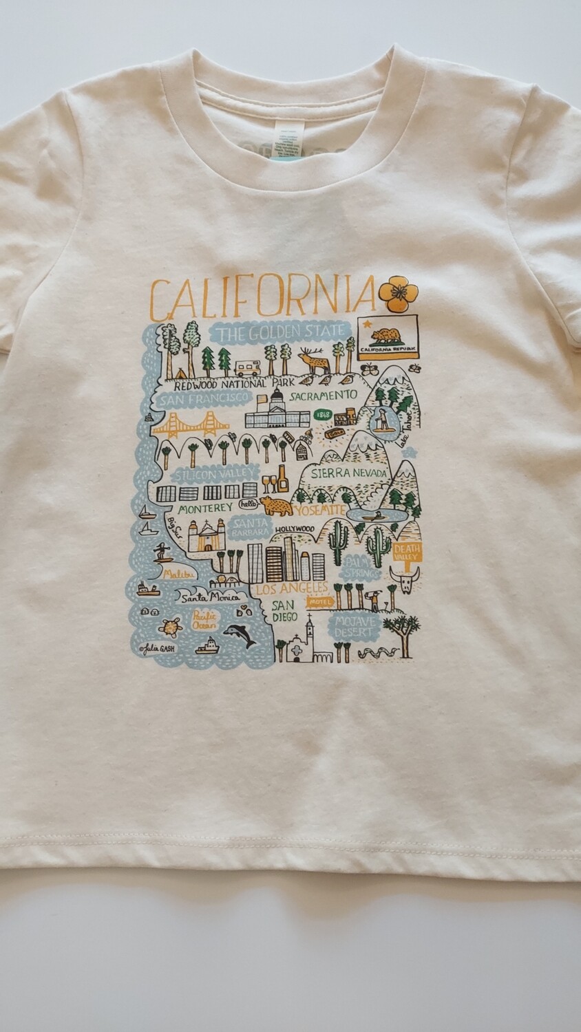 California Map organic cotton Graphic Tee