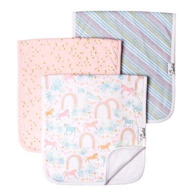 Copper Pearl Baby Burp Cloths 3 Pack - Whimsey 2