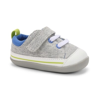 See Kai Run (First Walker) - Stevie II Gray Jersey/Lime