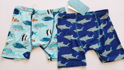 Kickee Pants Boxer Brief Set - blue sharky/tropical fish