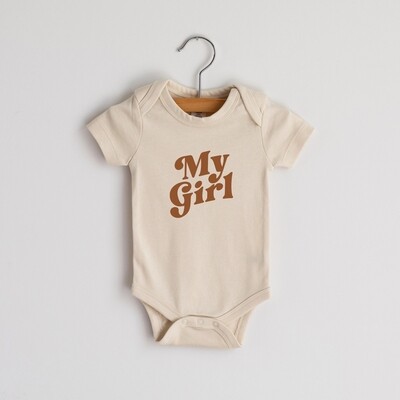 Glad Folk - &quot;My Girl&quot; Organic Baby Bodysuit (Cream)