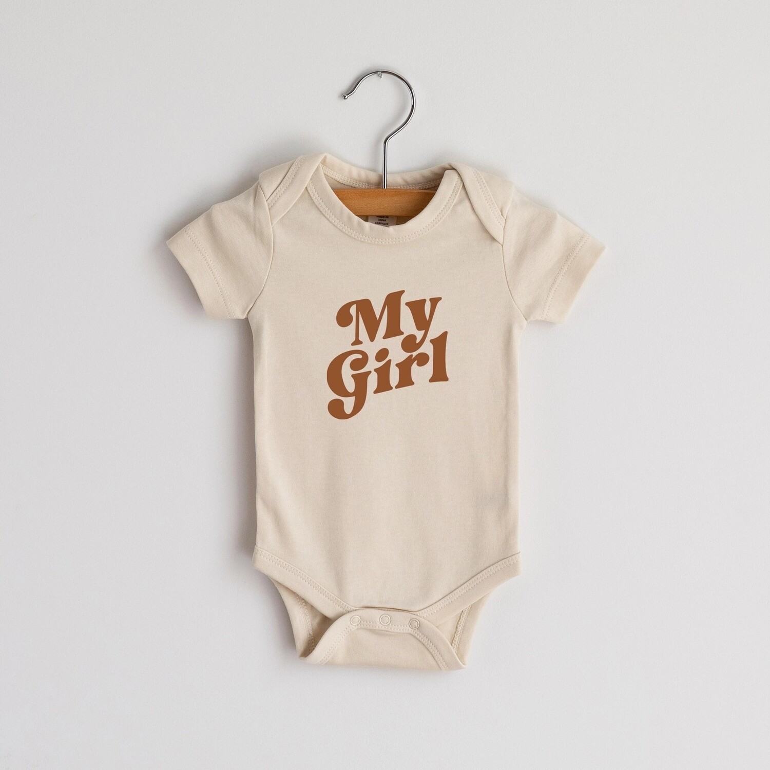 Glad Folk - &quot;My Girl&quot; Organic Baby Bodysuit (Cream)