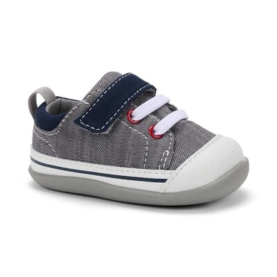 See Kai Run (First Walker) - Stevie II grey denim sneakers