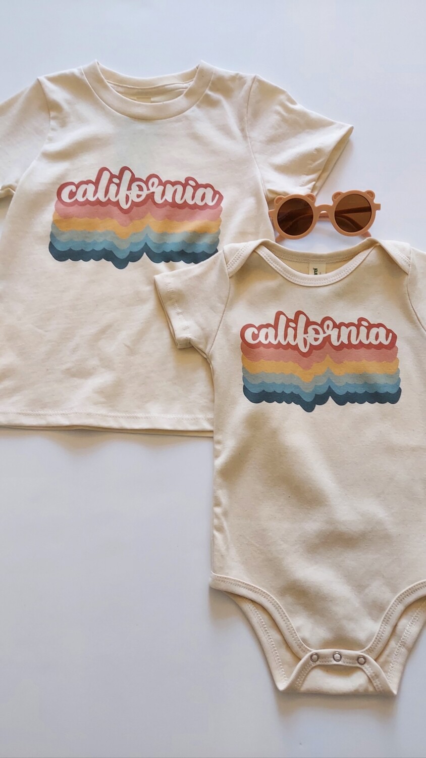 Morado Designs &quot;California Repeat Earth Tones&quot; organic cotton toddler T Shirt- made in the USA