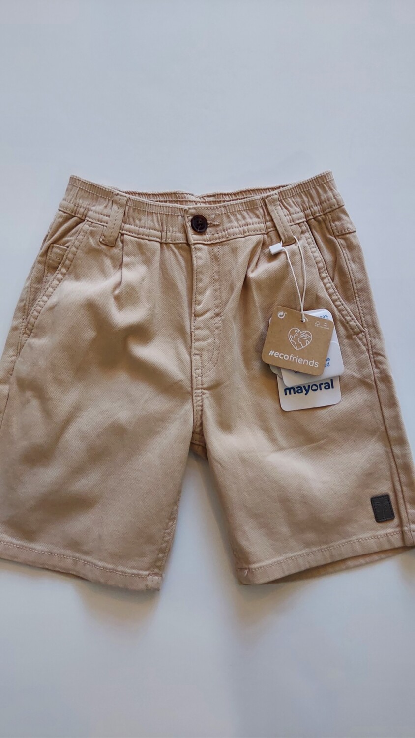 Mayoral eco friendly cotton woven khaki shorts