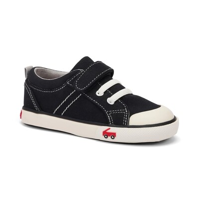 See Kai Run Tanner black canvas sneakers