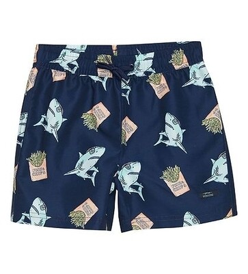 Minymo 100% polyester fish and chips swim trunks UPF 50