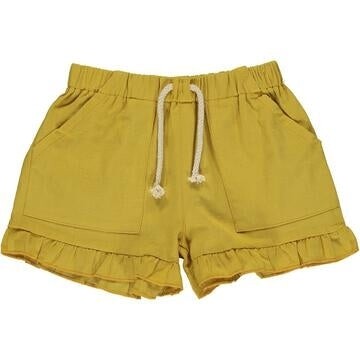 Vignette Brynlee cotton ruffle shorts-gold