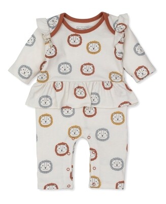 Kissy Kissy Love ruffle playsuit- Happy Lions