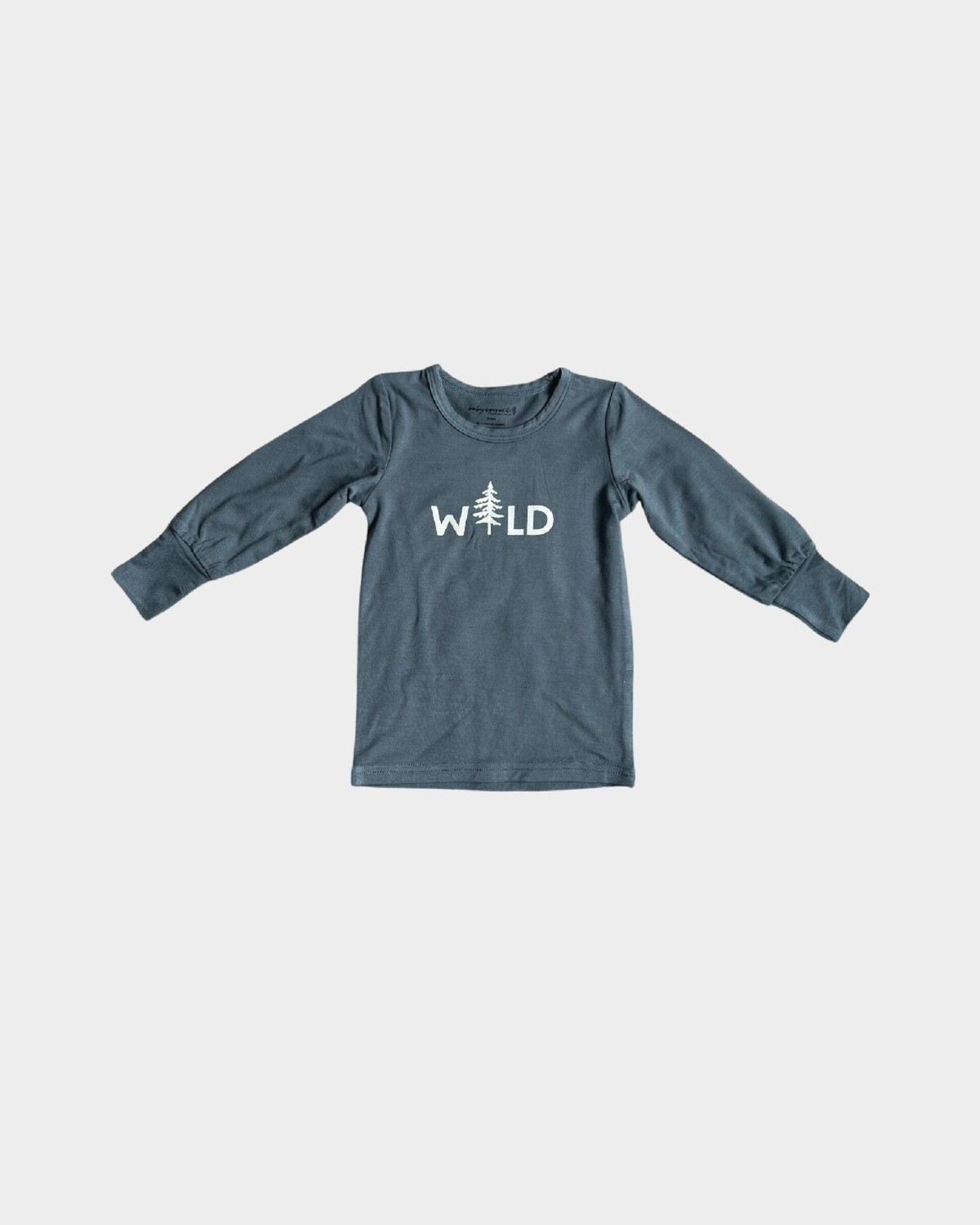 Baby Sprouts l/s bamboo t-shirt-Wild-stone blue