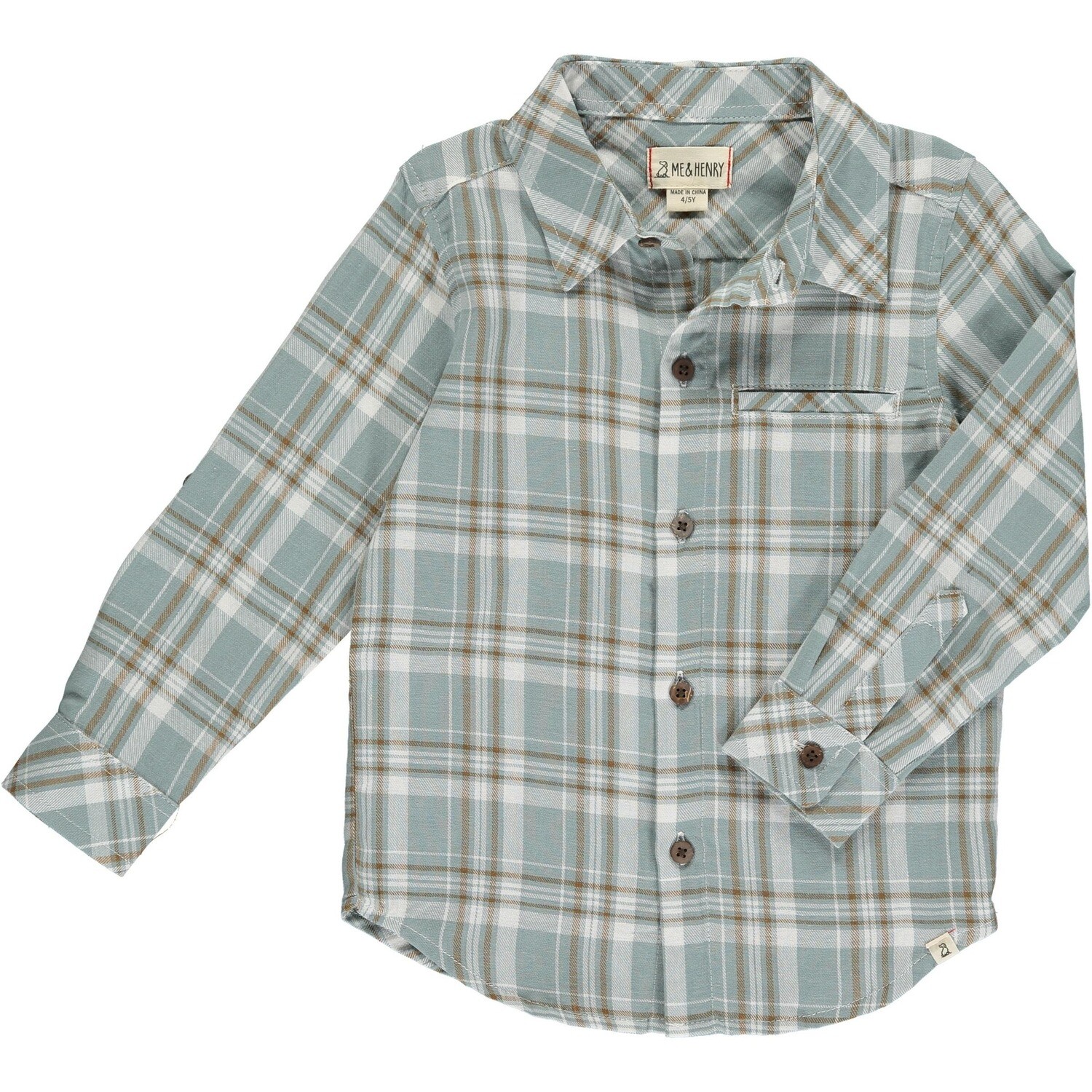 Me &amp; Henry Atwood woven shirt-blue and white