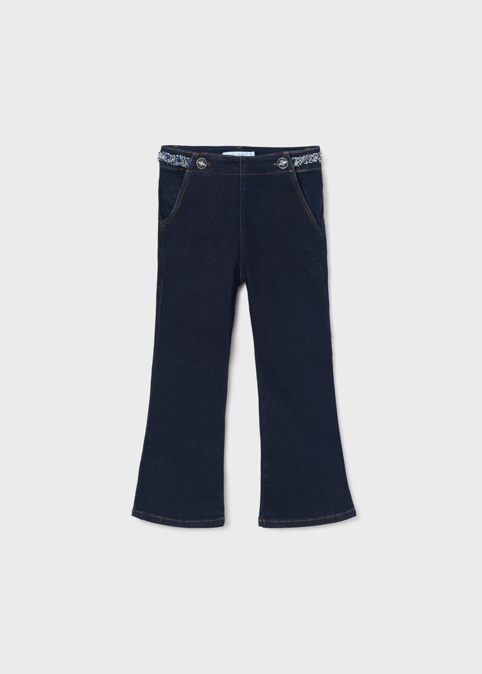 Abel &amp; Lula flared blue jeans with side buttons