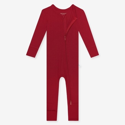Posh Peanut  zippered convertible ribbed - solid dark red