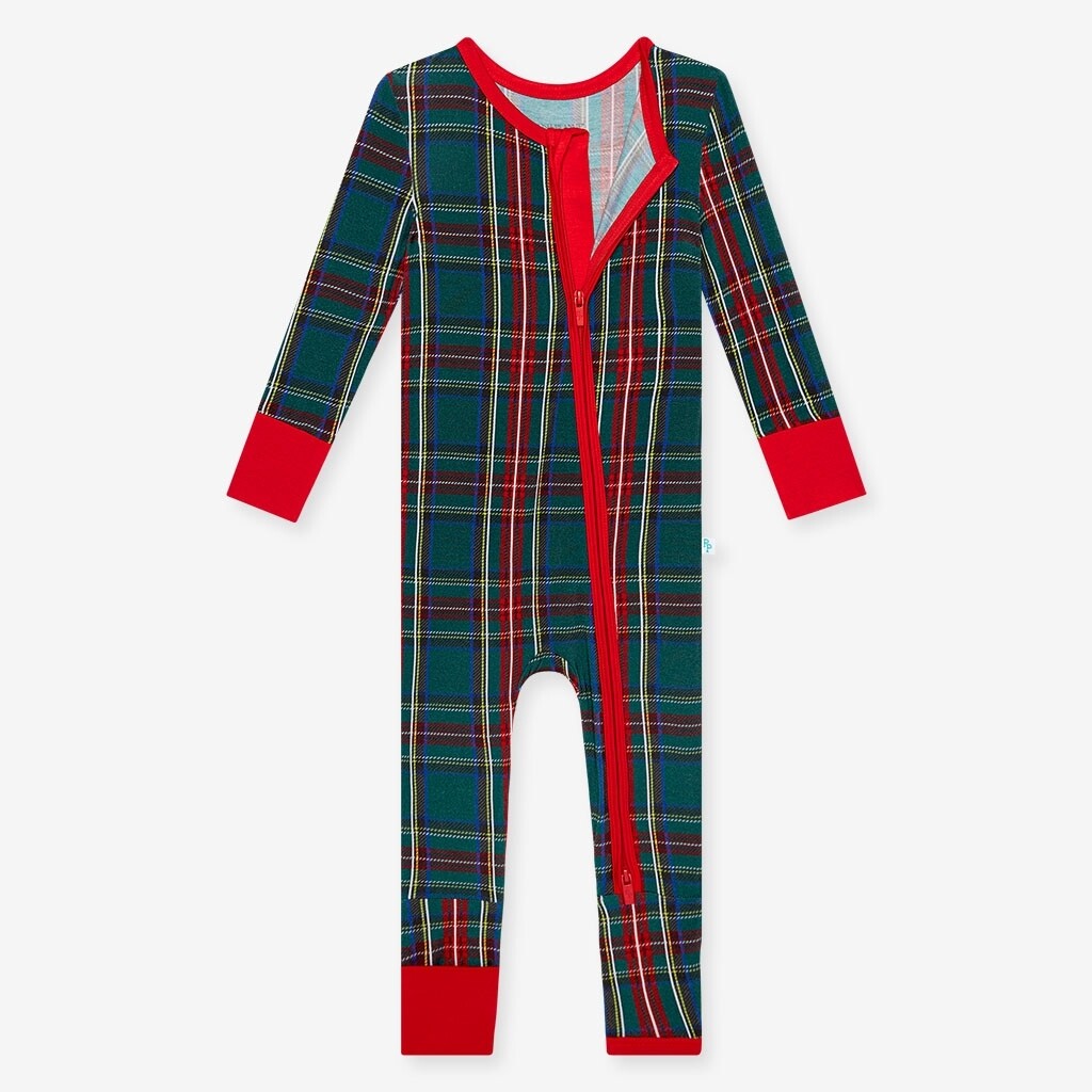 Posh Peanut  zippered convertible one piece - Tartan Plaid