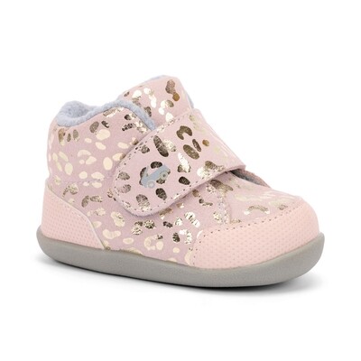 See Kai Run (First Walker) - Casey INF Peach /Gold leopard