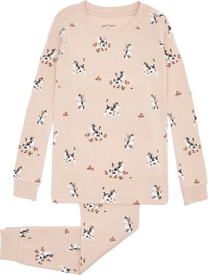 Petit Lem organic cotton pink kitty pajamas 2 pc set