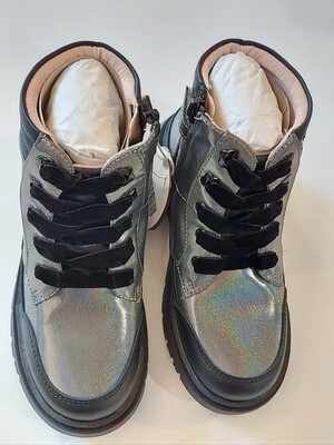 Mayoral metallic grey biker boots-side zipper