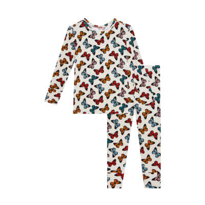 Posh Peanut Bamboo long sleeve basic pajamas set-Larisa Butterflies