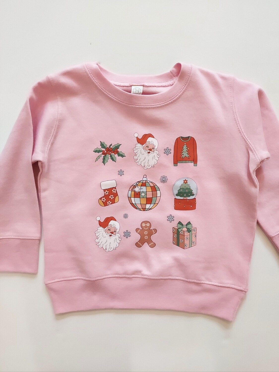 The Juniper Shop Christmas Collage sweatshirt- pink