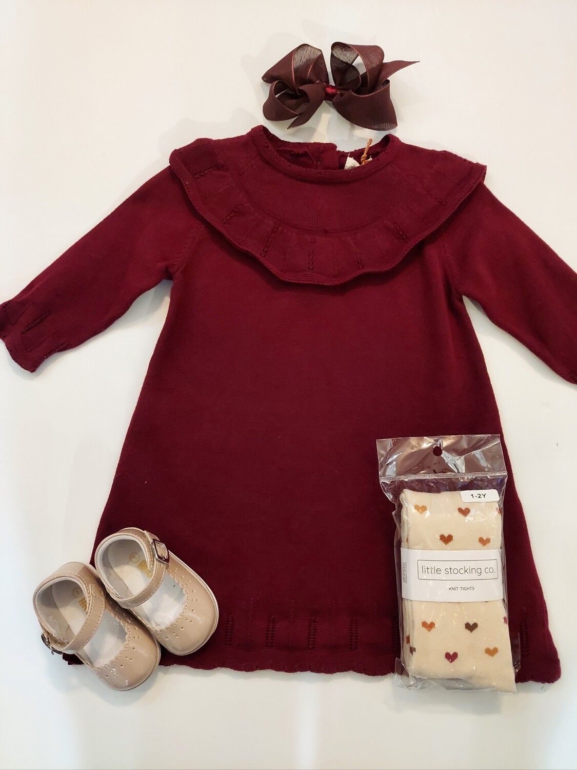 Ettie &amp; H  Long Sleeve Burgundy knit  dress-  Tressa
