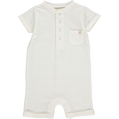 Me &amp; Henry Camborne ribbed henley  romper-white