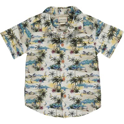 Me &amp; Henry  Maui cream hawaiian print woven shirt
