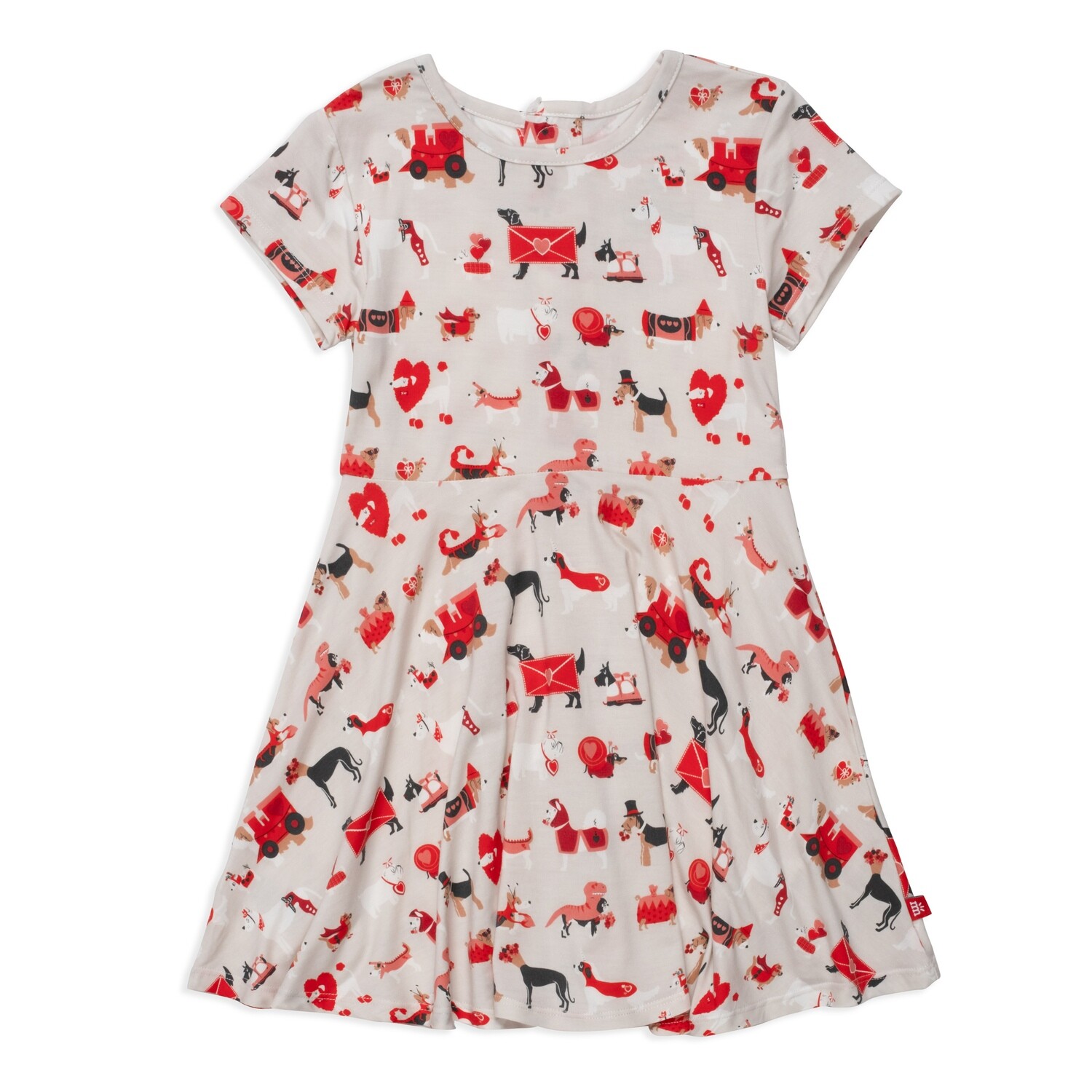 Magnetic Me &quot;I chews you&quot; S/S  doggy love twirl dress