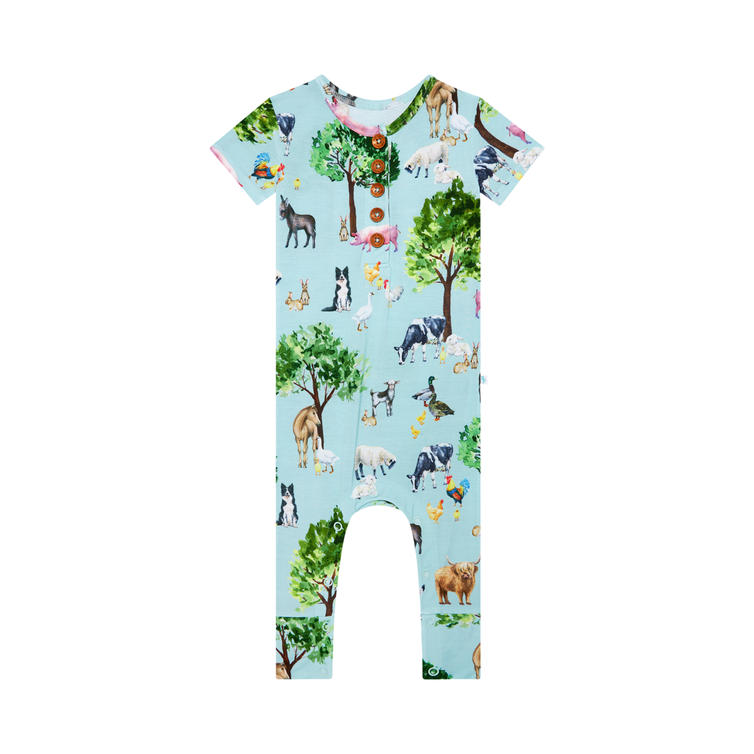 Posh Peanut  Short Sleeve Henley romper-Brayden
