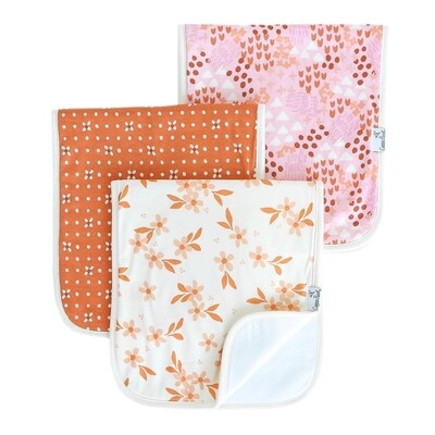Copper Pearl Baby Burp Cloths 3 Pack - Rue