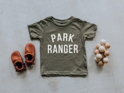 Gladfolk organic olive cotton short sleeved Park Ranger  T Shirt