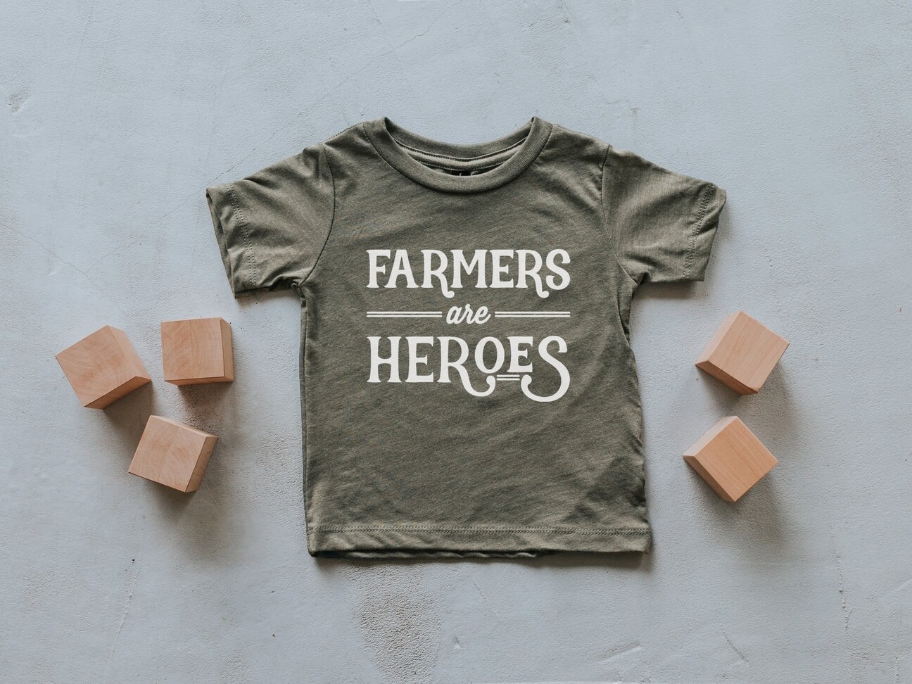 Gladfolk organic olive cotton short sleeved Farmers are Heroes  T Shirt