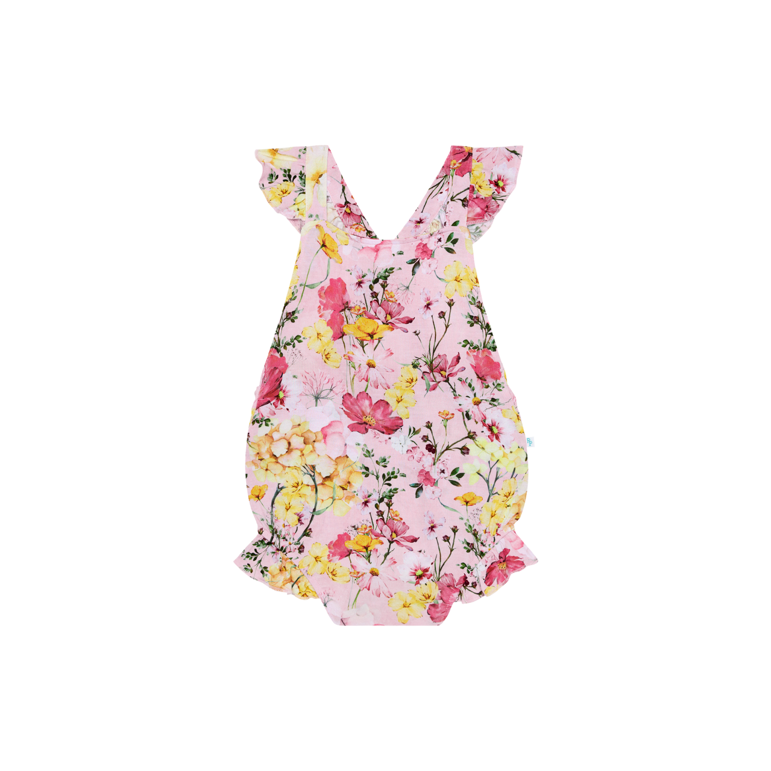 Posh Peanut Bamboo ruffled strap bubble romper- Gaia