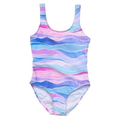 New Zealand brand Snapper Rock one piece swimsuit spf 50+- Water Hues Tie Back