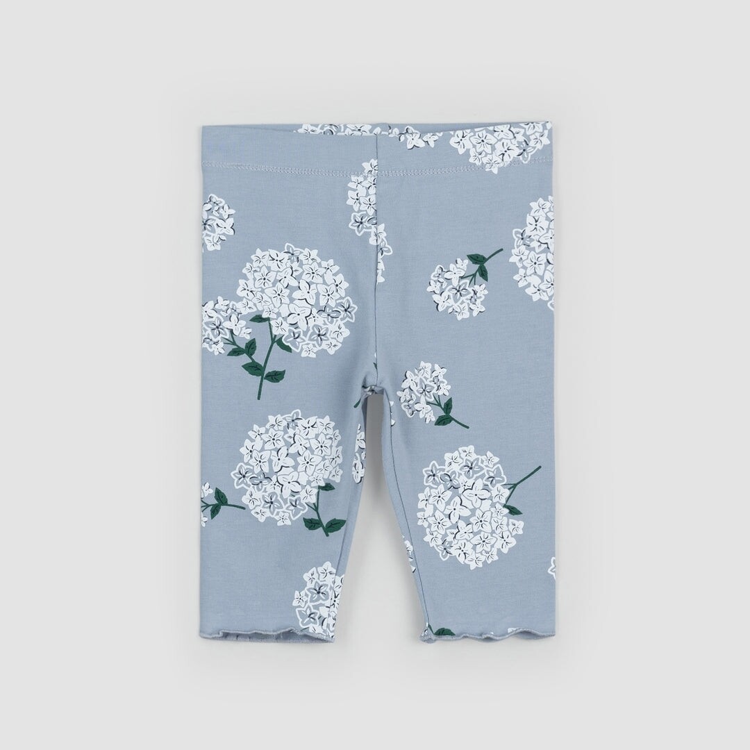 Miles the Label girls blue hydrangea bike shorts-organic cotton