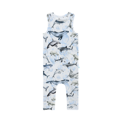 Posh Peanut Bamboo racer back romper one piece- Sharkly