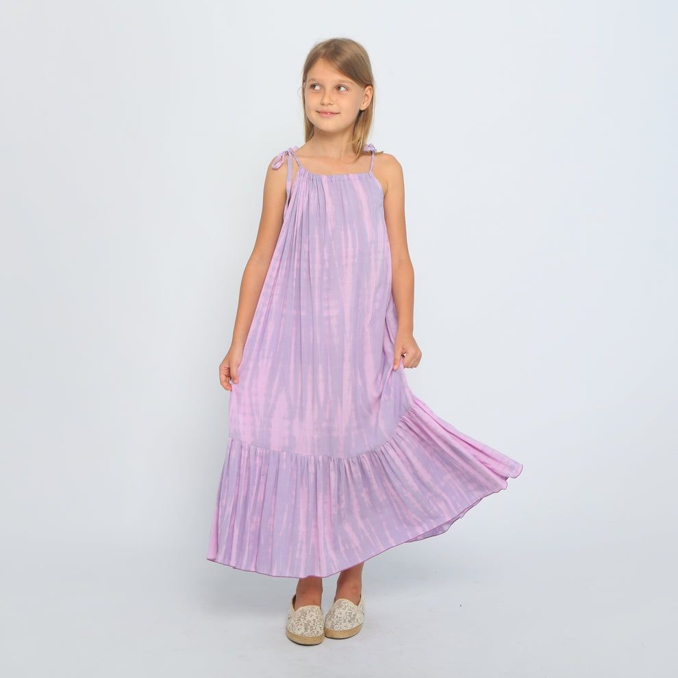 Joyous and Free Luna maxi dress-purple watercolor tie dye