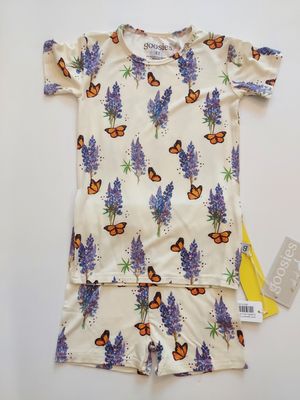 Goosies bamboo short sleeve  &amp; short pajama set-Bluebonnets