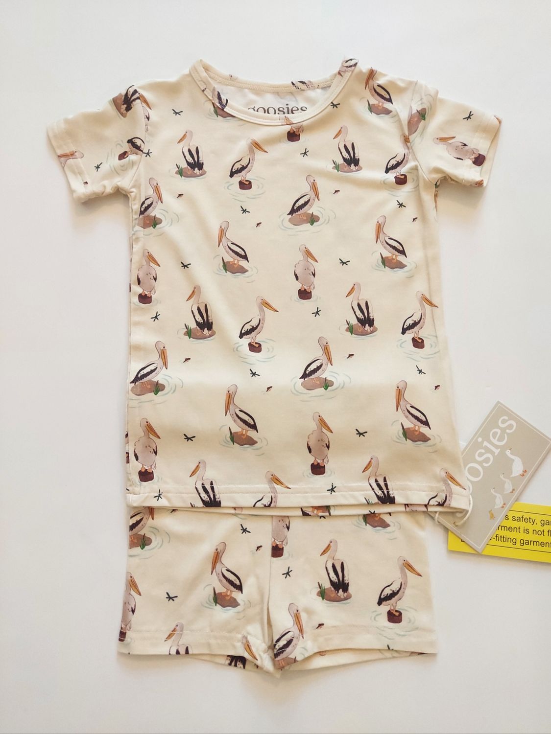 Goosies bamboo short sleeve  &amp; short pajama set-Pelicans