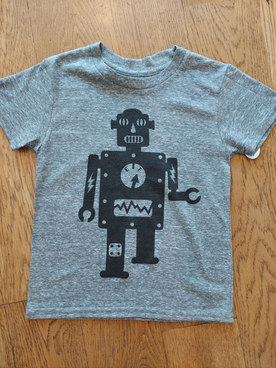 Orange Heat  &quot;Robot&quot; Graphic Tee - grey