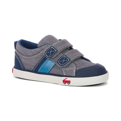 See Kai Run Russell gray denim/navy sneakers