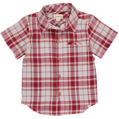 Me &amp; Henry  Newport red/cream plaid woven shirt