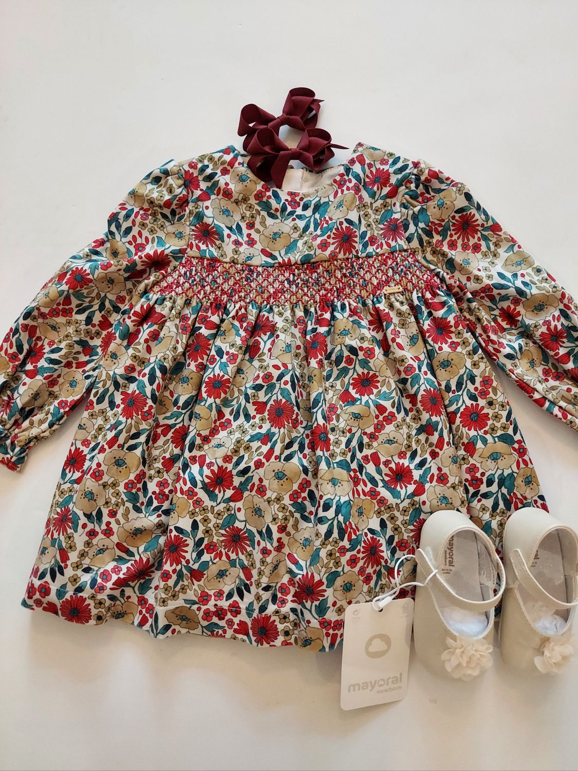 New Fall Mayoral smocked dress with flowers