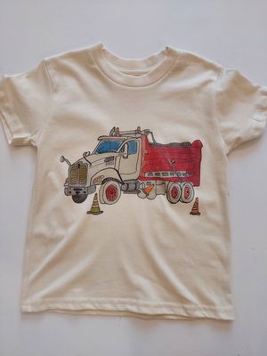 Orange Heat &quot;Dump truck&quot; Graphic Tee - Natural organic