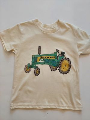 Orange Heat  &quot;Farm to Fork&quot; tractor Tee - organic