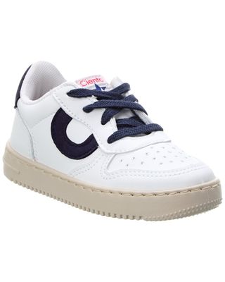 Cienta white with navy leather sneaker shoe